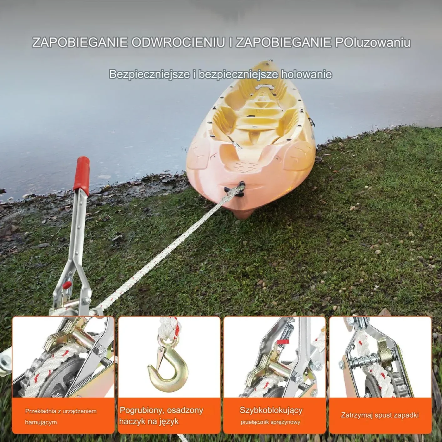 Ręczna Wciągarka Linowa 750 kg - obrazek 2