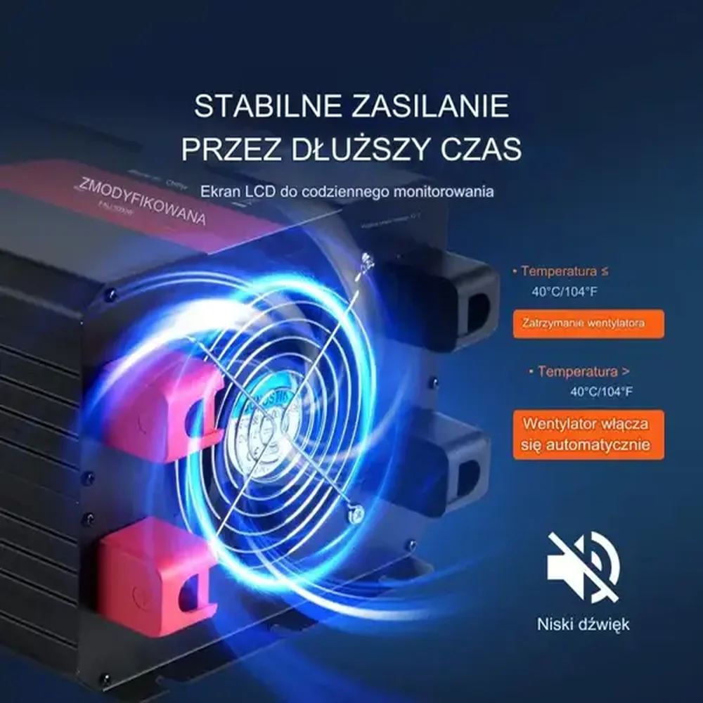 Falownik przetwornica inwerter czysta fala sinusoidalna 5000 W DC 12V AC 120 V - obrazek 2