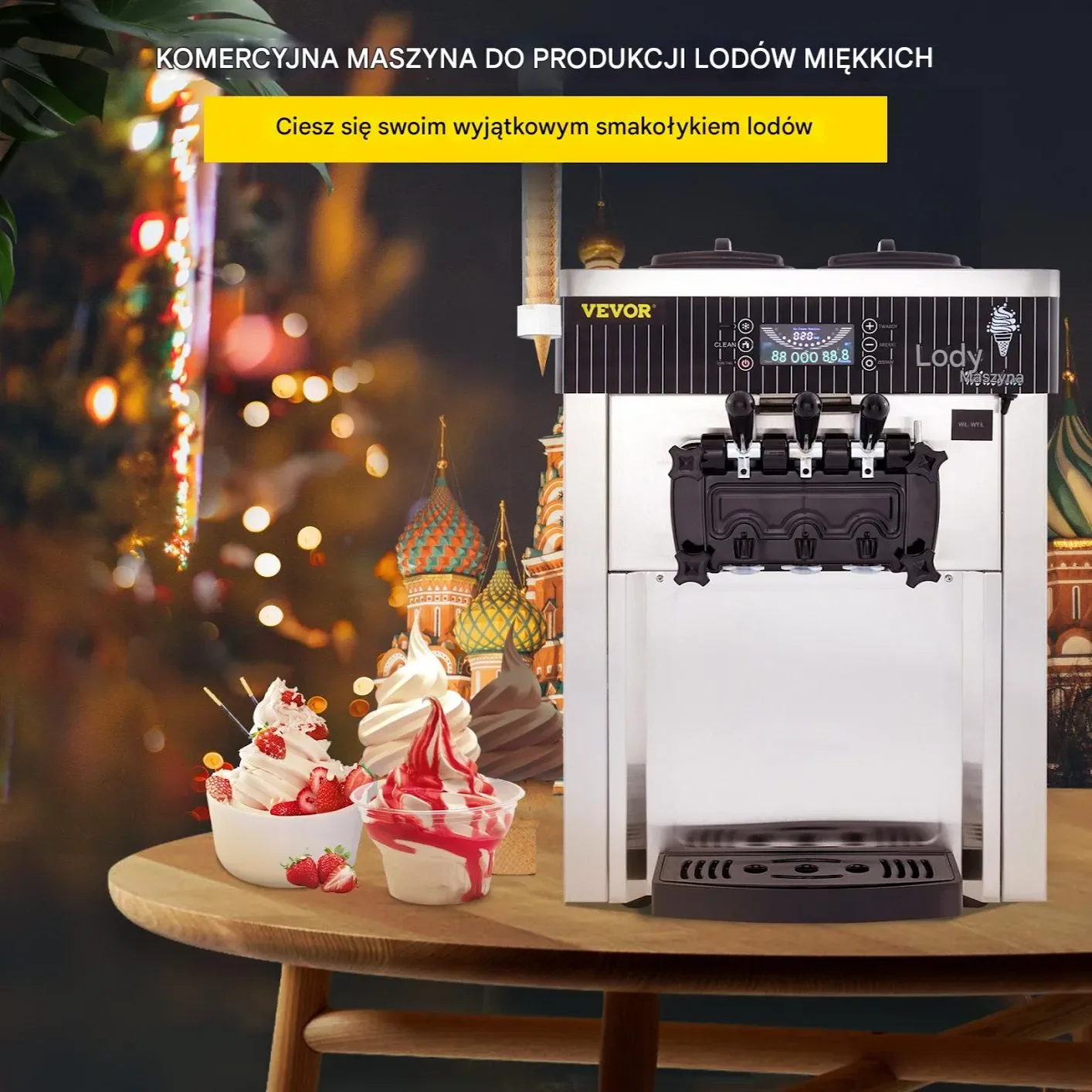 Profesjonalna Maszyna do Lodów Włoskich – 3 Smaki 2x6L 2200W - obrazek 3
