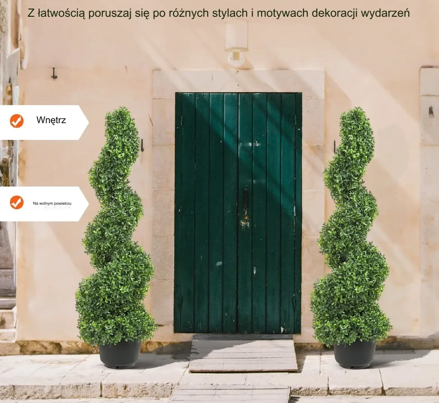 Sztuczne drzewko bukszpan 122 cm zestaw 2szt dekoracja ogrodowa i domowa - obrazek 5