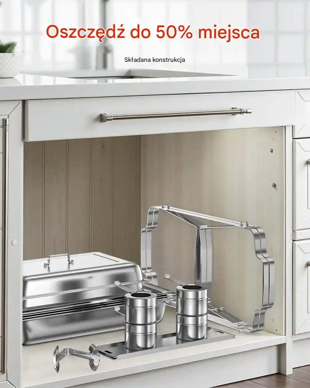 Zestaw do bufetu 6-pojemników podgrzewaczy 8 QT stal nierdzewna do przyjęć - obrazek 6