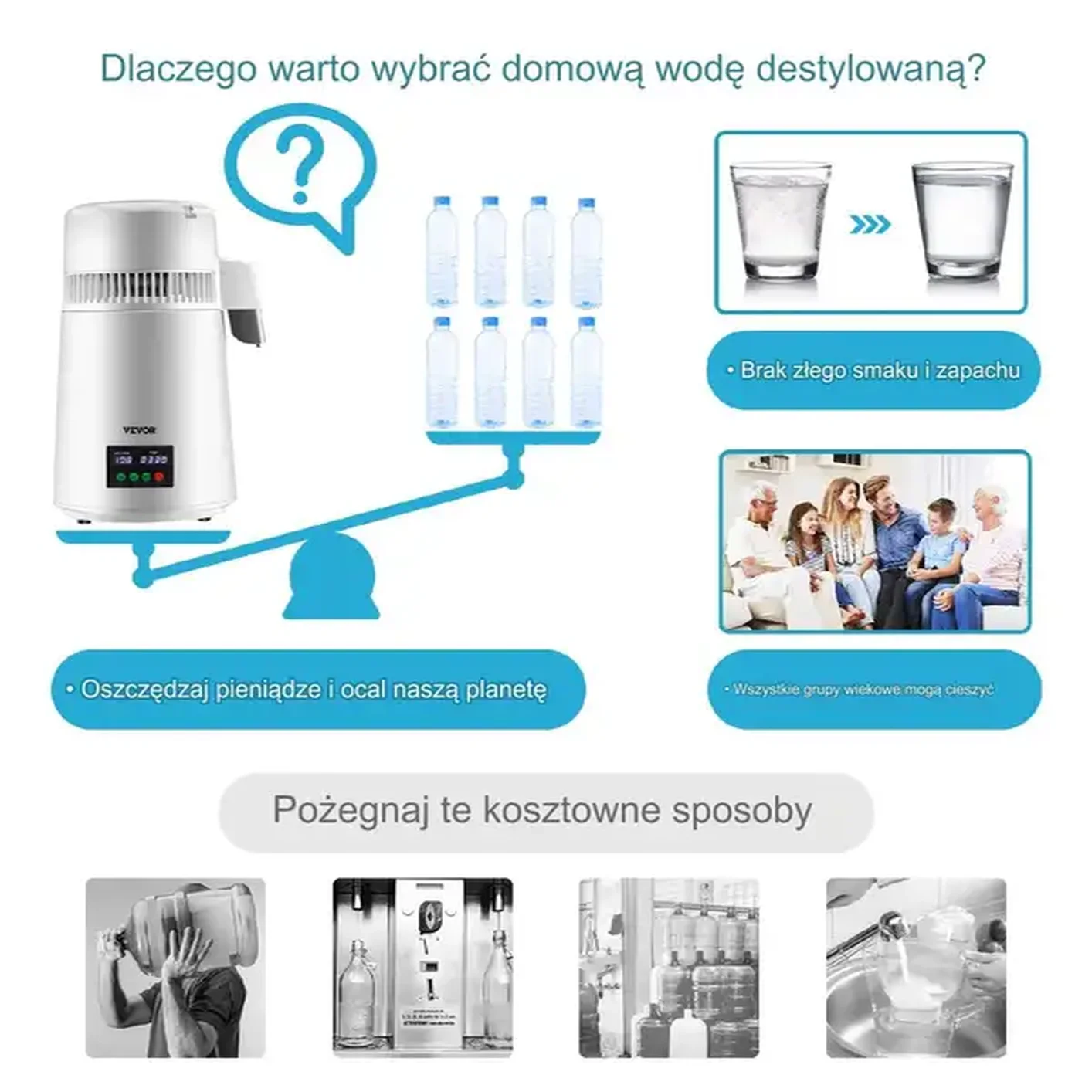 Destylarka destylator do wody elektryczna z dzbankiem 4L 750W - obrazek 7