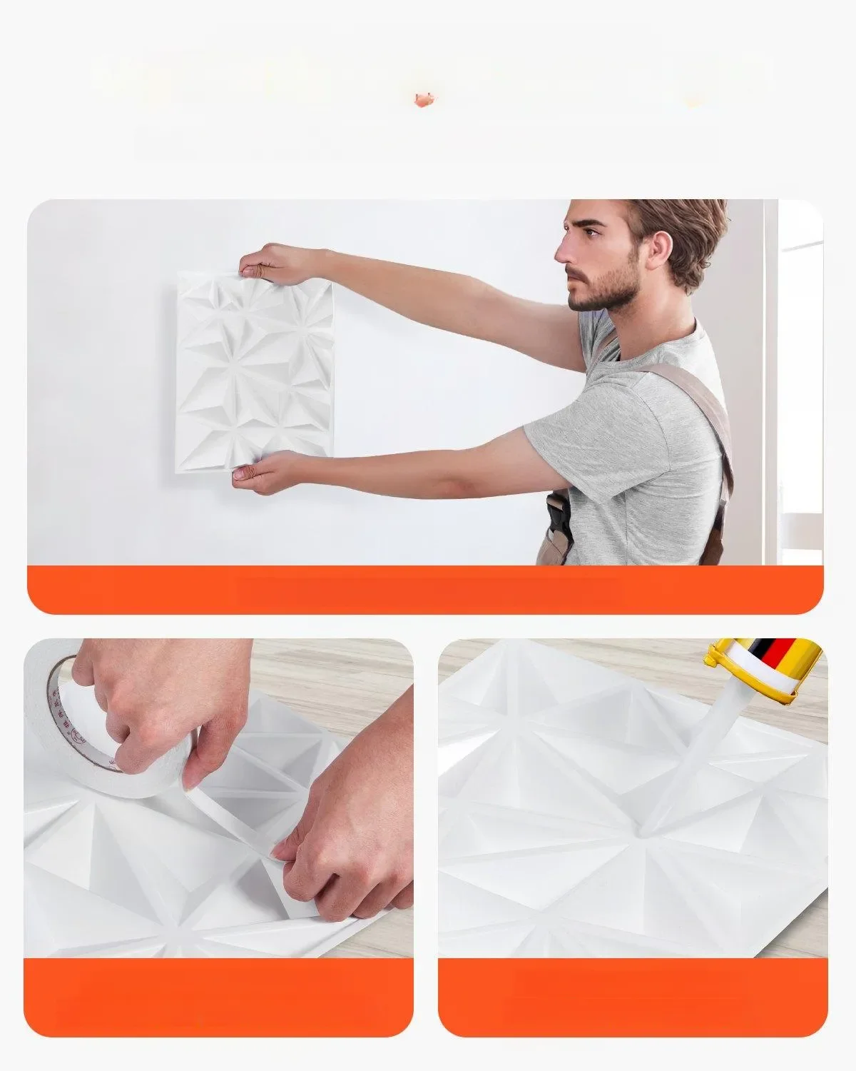 Panele Ścienne 3D - Białe Diamenty 2.97 m² - obrazek 5