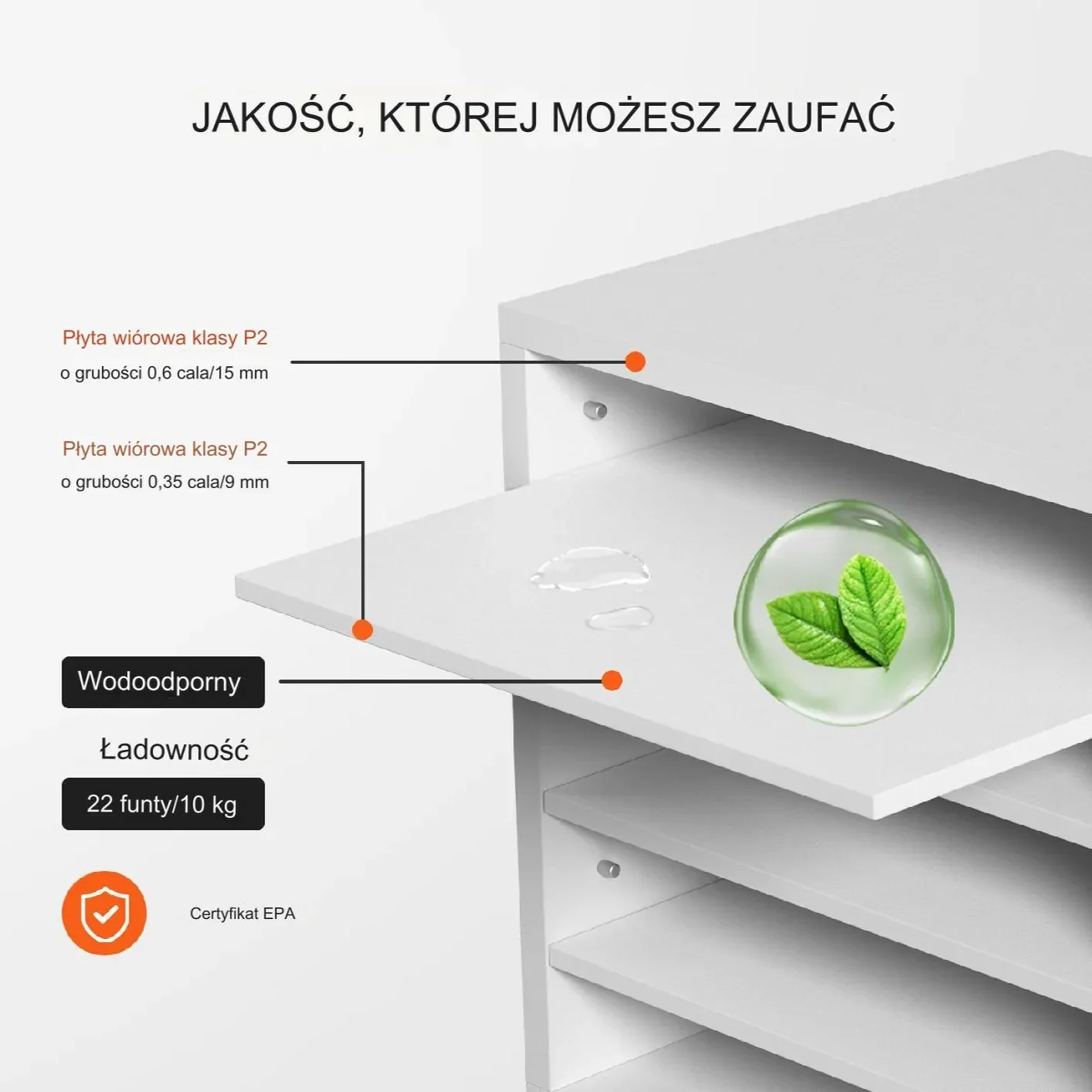 Regał półka szafka książki segregatory biały salon biuro gabinet 35.5x33 cm - obrazek 2