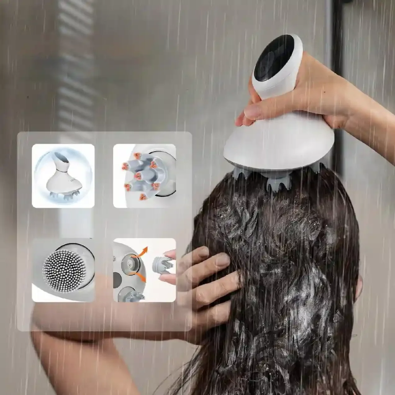 Masażer do skóry głowy elektryczny stymulujący - obrazek 3