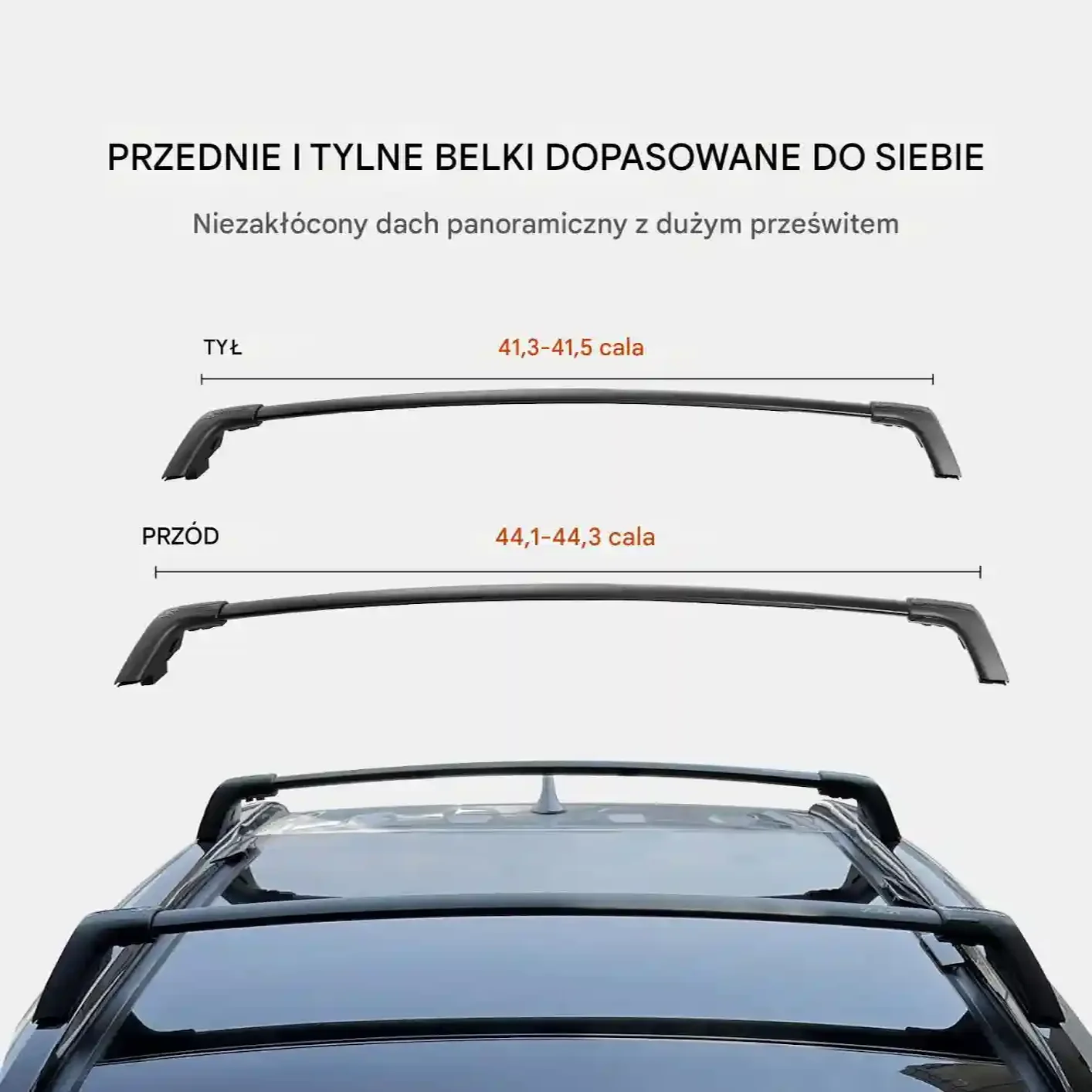 Uchwyty relingi dachowe Rav4 2019-23 aluminiowe z zamkiem 118 kg bagaż - obrazek 2