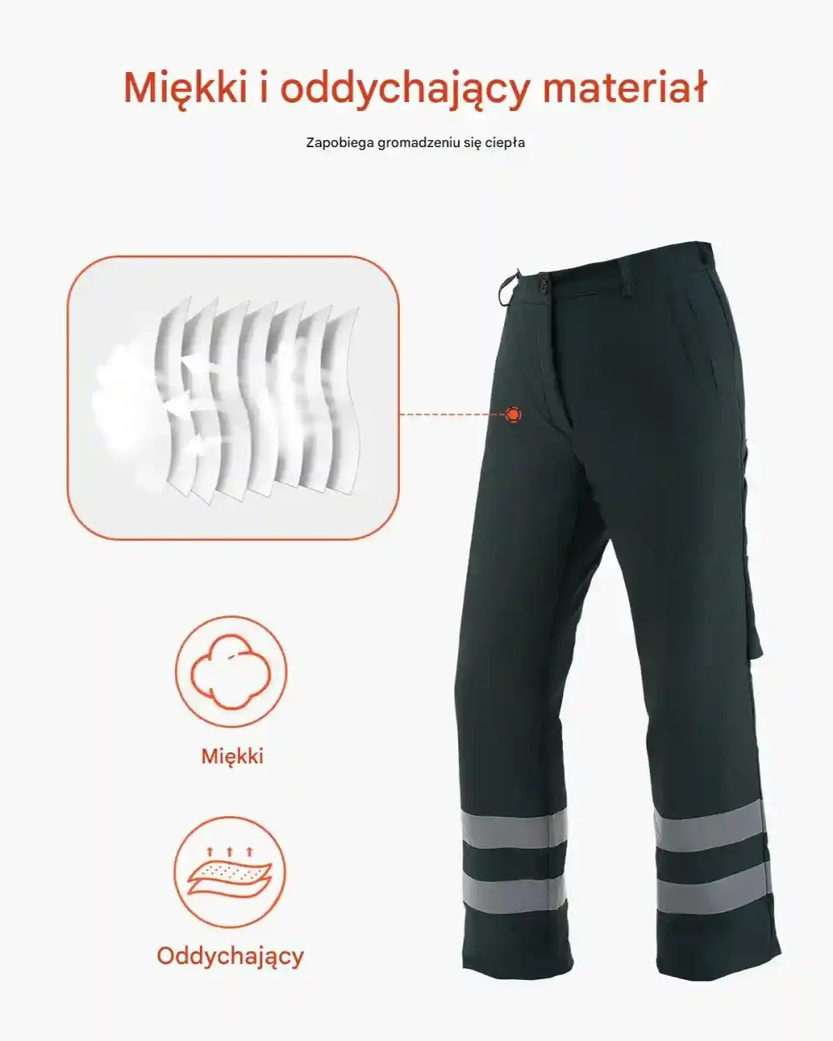 Spodnie ochronne do piły 8-warstwowe regulowany pas kieszeń L czarne - obrazek 4