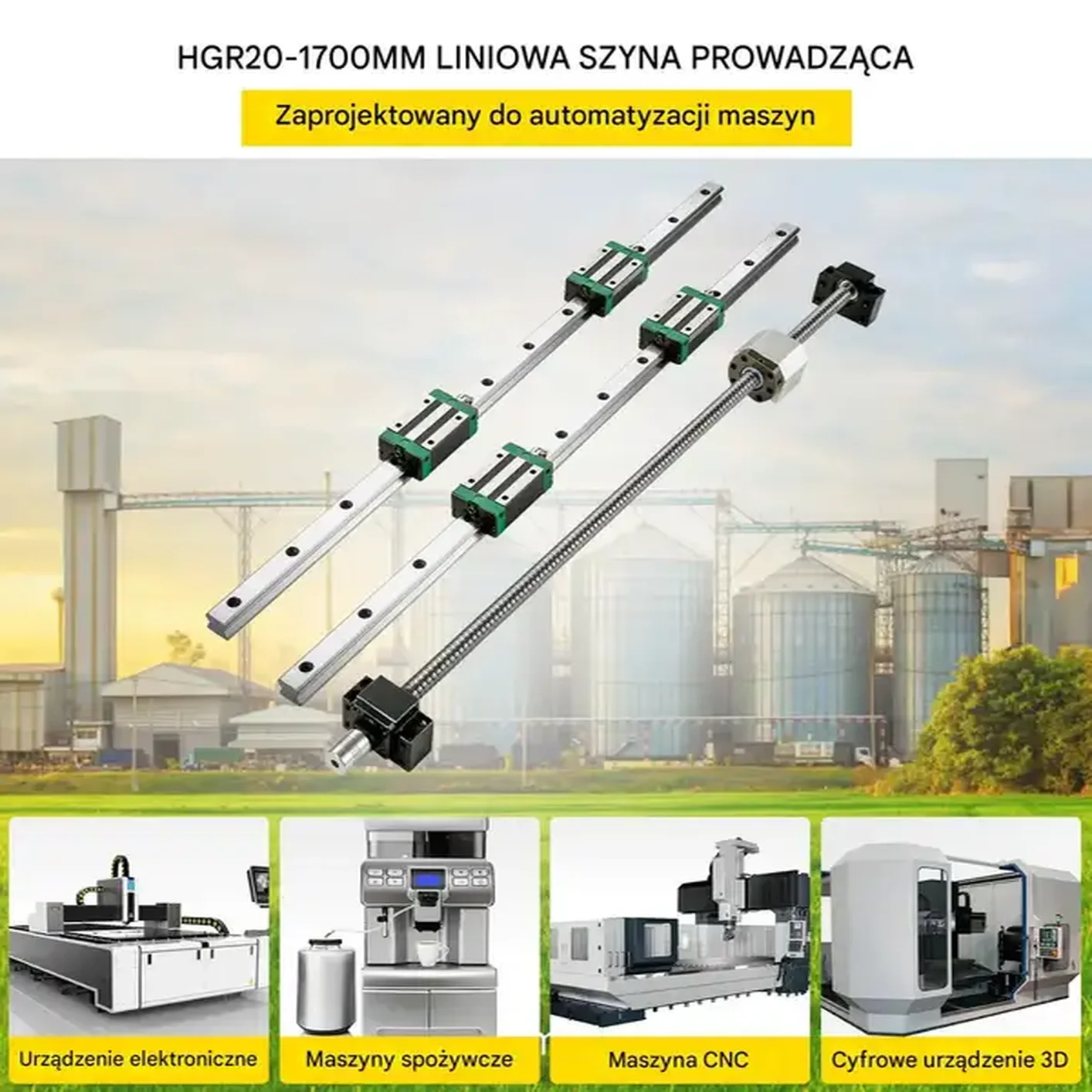 Zestaw prowadnic liniowych Prowadnica liniowa Szyna 1700 mm 2 szt. - obrazek 3
