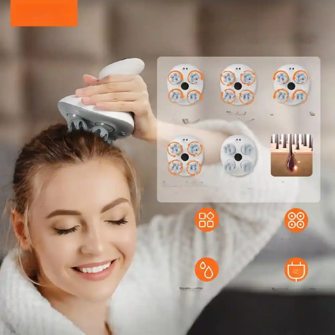 Masażer do skóry głowy elektryczny stymulujący - obrazek 6