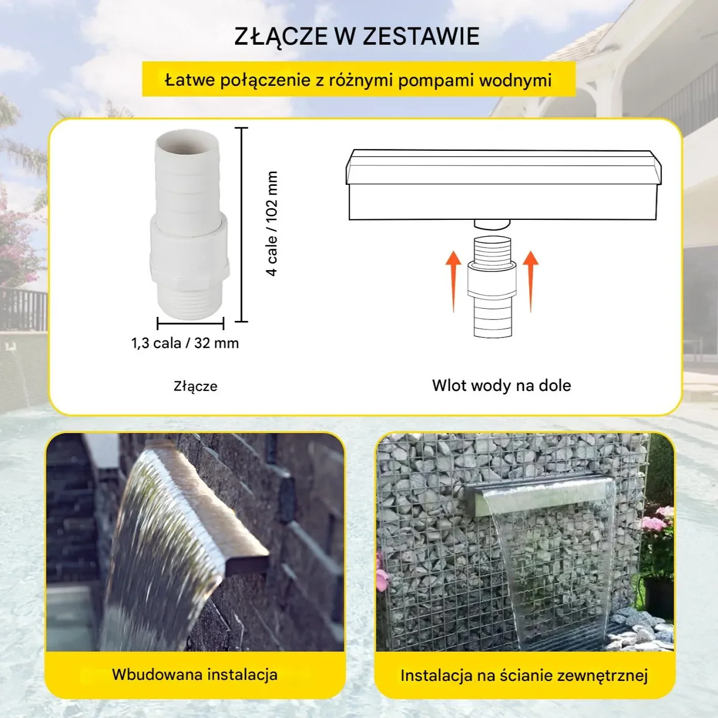 Fontanna wodospad do basenu ogrodu oczka wodnego 30cm - obrazek 5