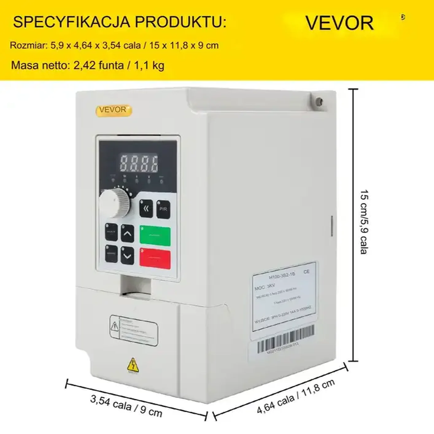 Przemiennik częstotliwości Przetwornica Falownik 220 V 3KW 3-fazowy - obrazek 3