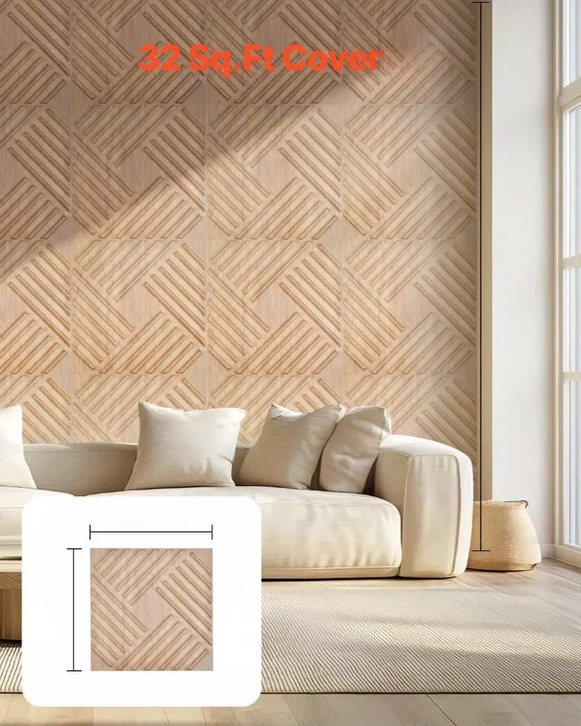 Panele Ścienne 3D - Jasne Listwy 2.97 m² - obrazek 2