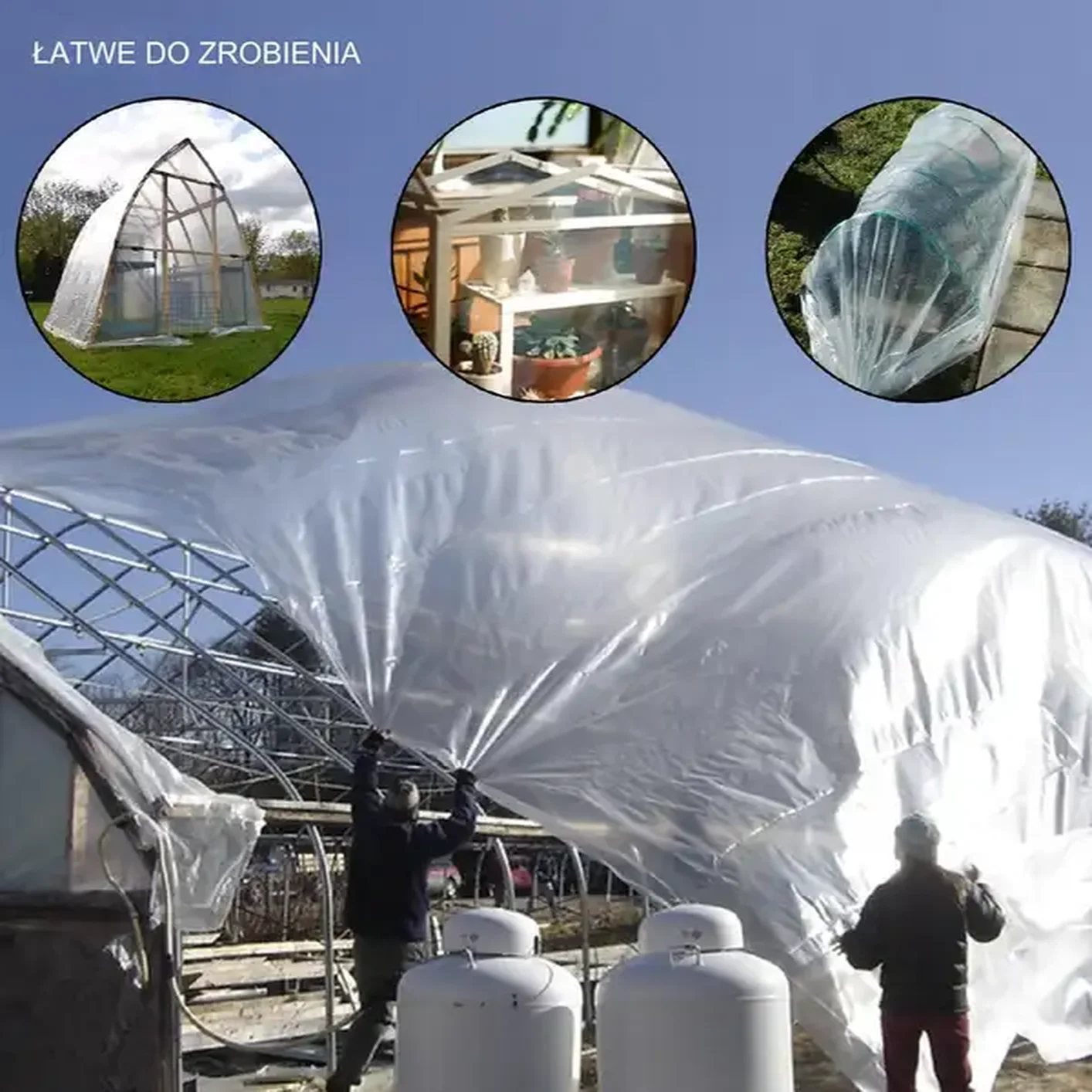 Folia do szklarni szklarniowa Folia Pokrycie do tunelu 4,8 x 8,5 m - obrazek 2