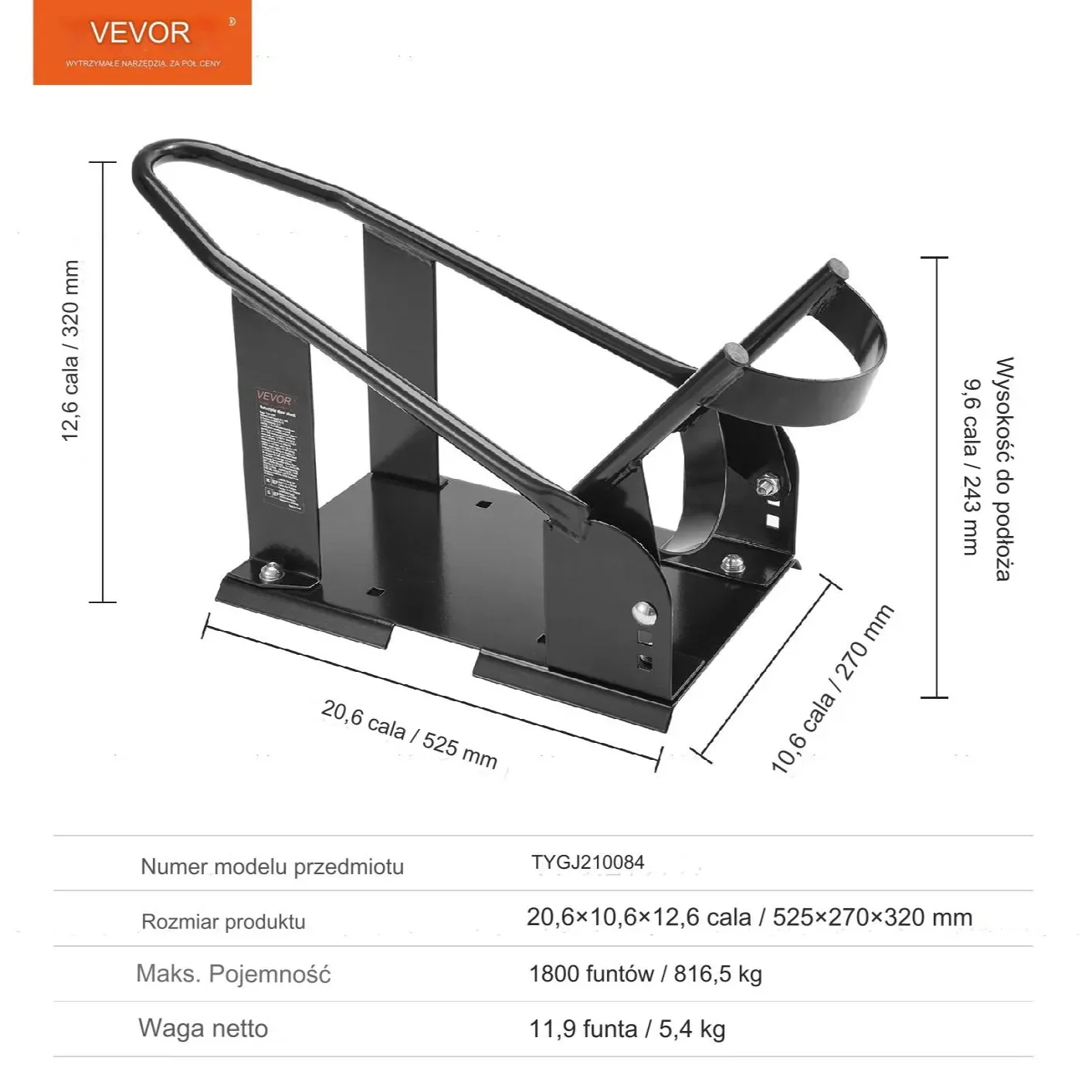 Stojak motocyklowy uchwyt koła opony motocykla, regulowany - obrazek 7