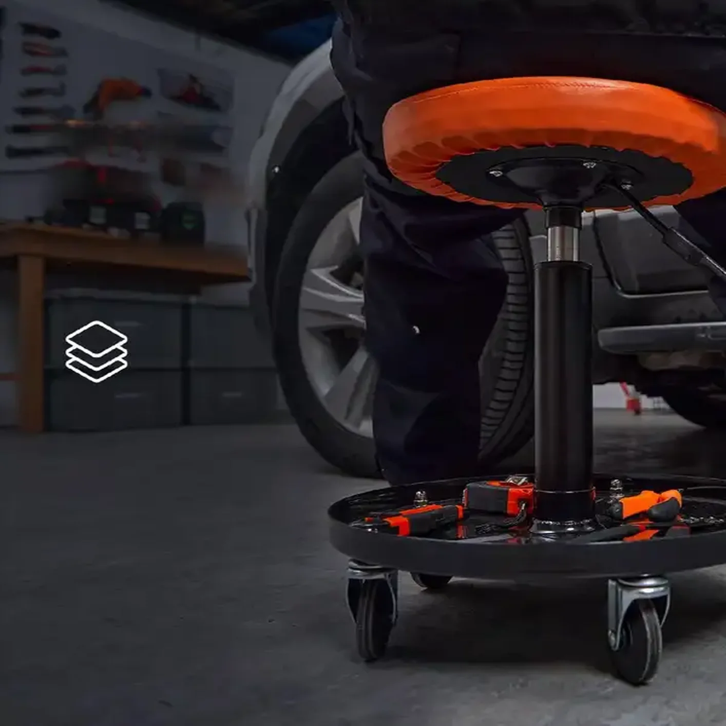 STOŁEK TABORET WARSZTATOWY NA KÓŁKACH - obrazek 5