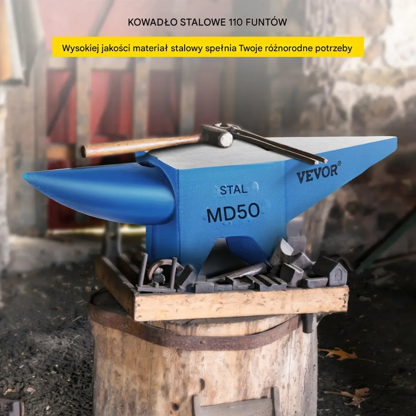 Kowadło stalowe Profesjonalne 50 kg do kuźni i warsztatu pracowni masywne - obrazek 3