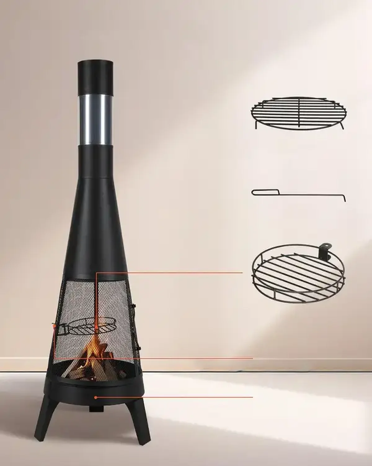 Palenisko ogrodowe kominek ogrodowy piecyk tarasowy piec 150 cm