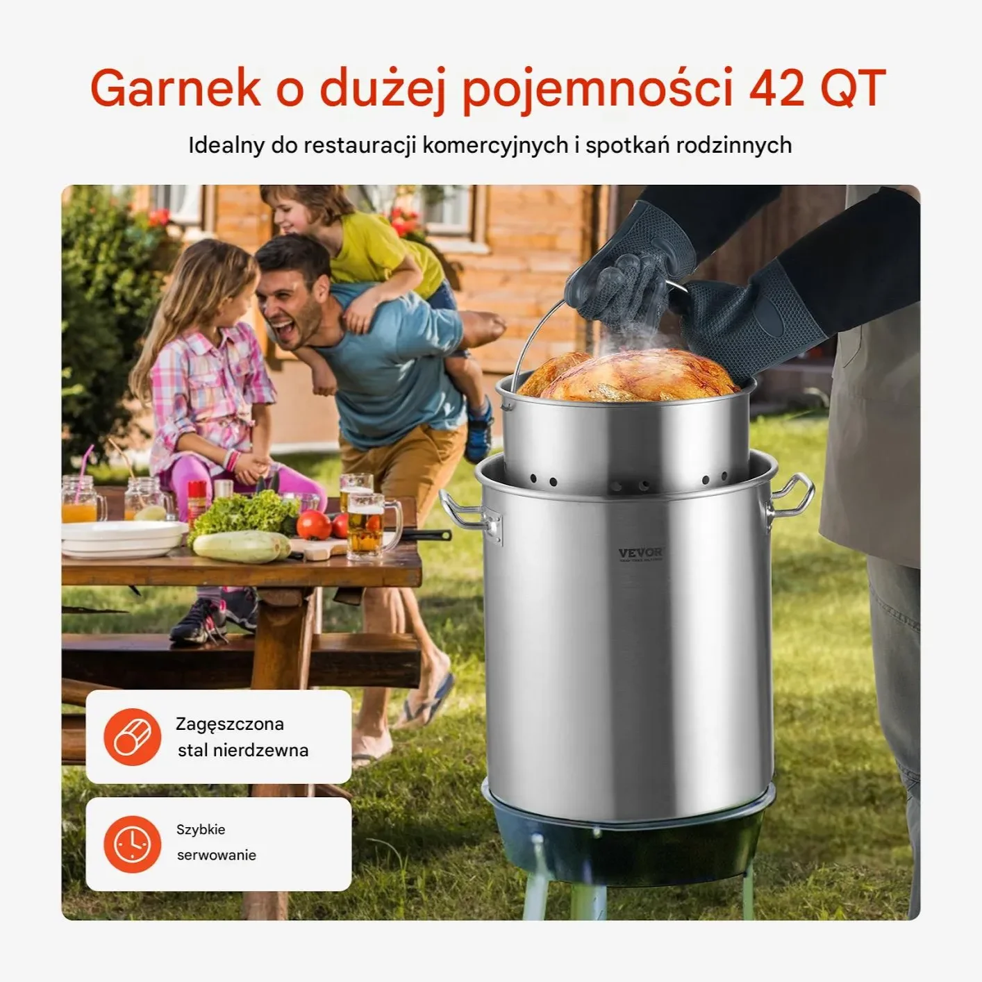 Garnek duży indukcja ze stali nierdzewnej 201 z pokrywką gastronomiczny 40L - obrazek 6
