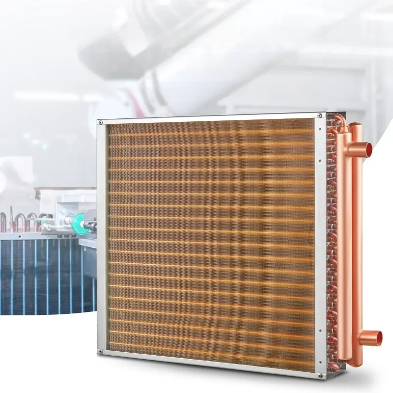 Wymiennik ciepła nagrzewnica woda-powietrze 50x50 cm 3-rzędowy miedziany - obrazek 4