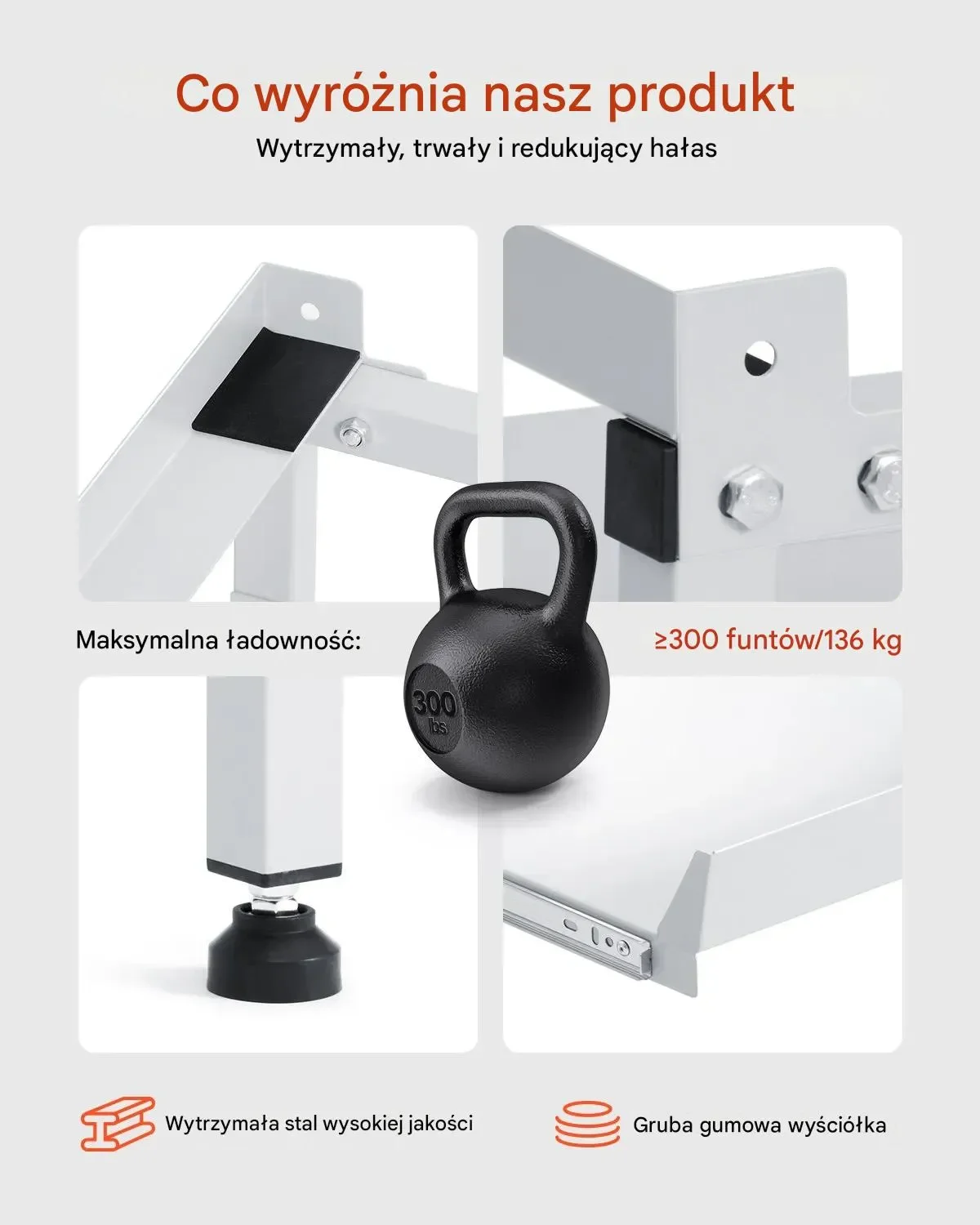 Podstawka pod pralkę 64x64 cm 136 kg łazienka szuflada do przechowywania - obrazek 3