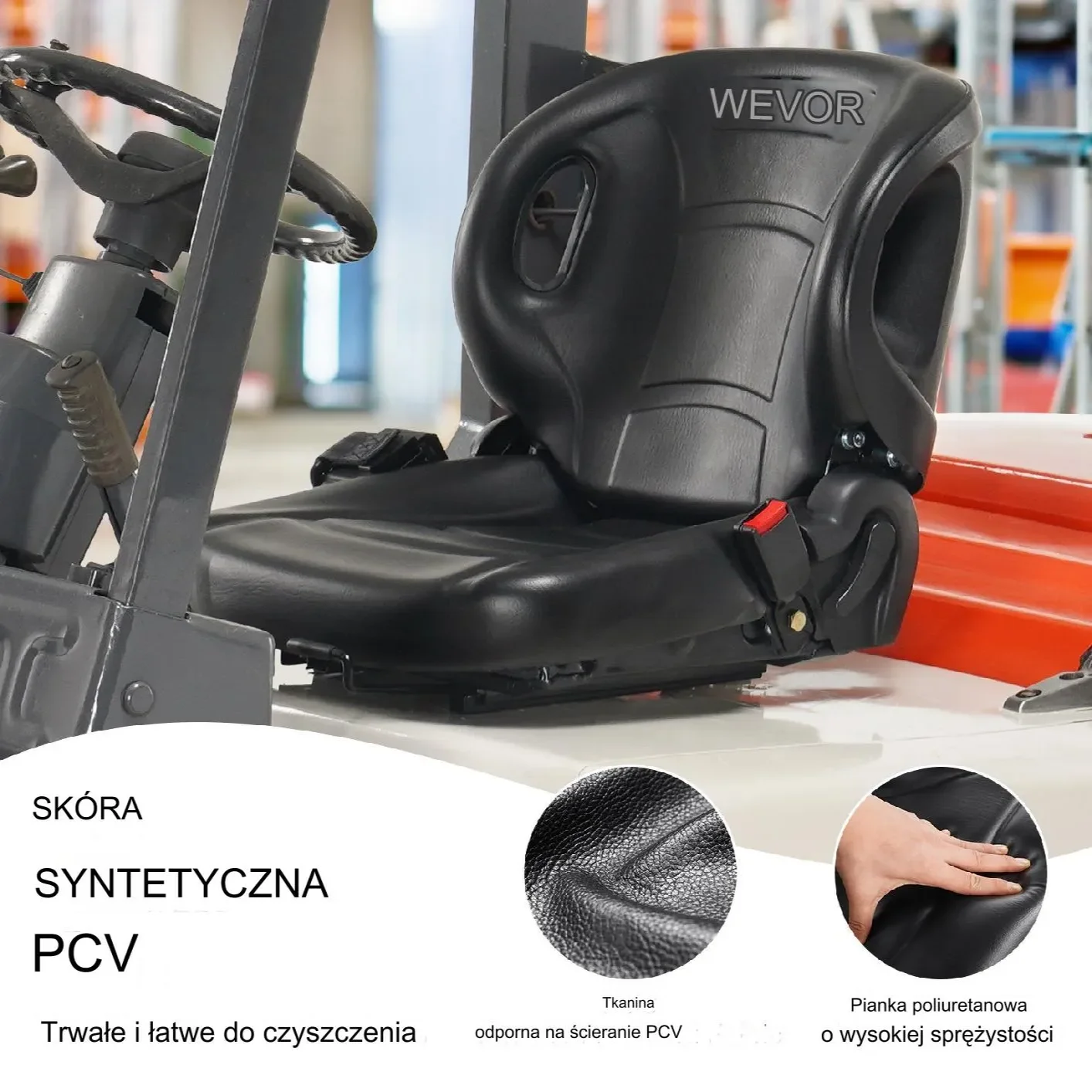 Siedzenie do traktora ciągnika kosiarki wózka 55x57cm - obrazek 5