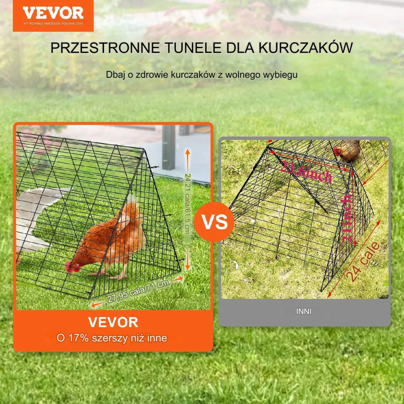 Klatka Tunel Wybieg dla Kurczaków Dwa Zestawy z Ramą Prostą - obrazek 6