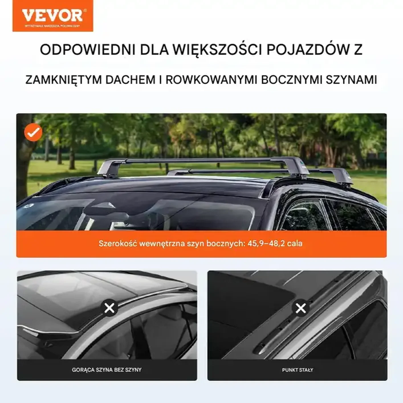 Bagażnik dachowy na relingi belki poprzeczki dachowe uniwersalny 129-135cm - obrazek 3