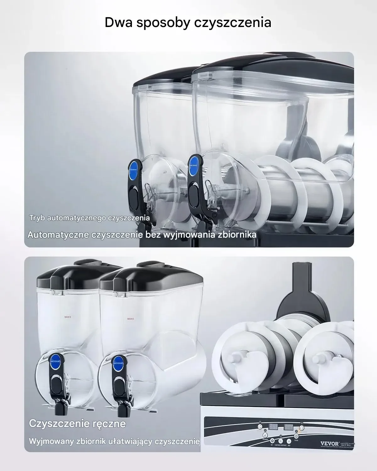 Maszyna do napojów slushie granita 15L×2 podwójna stalowa restauracja bar - obrazek 5