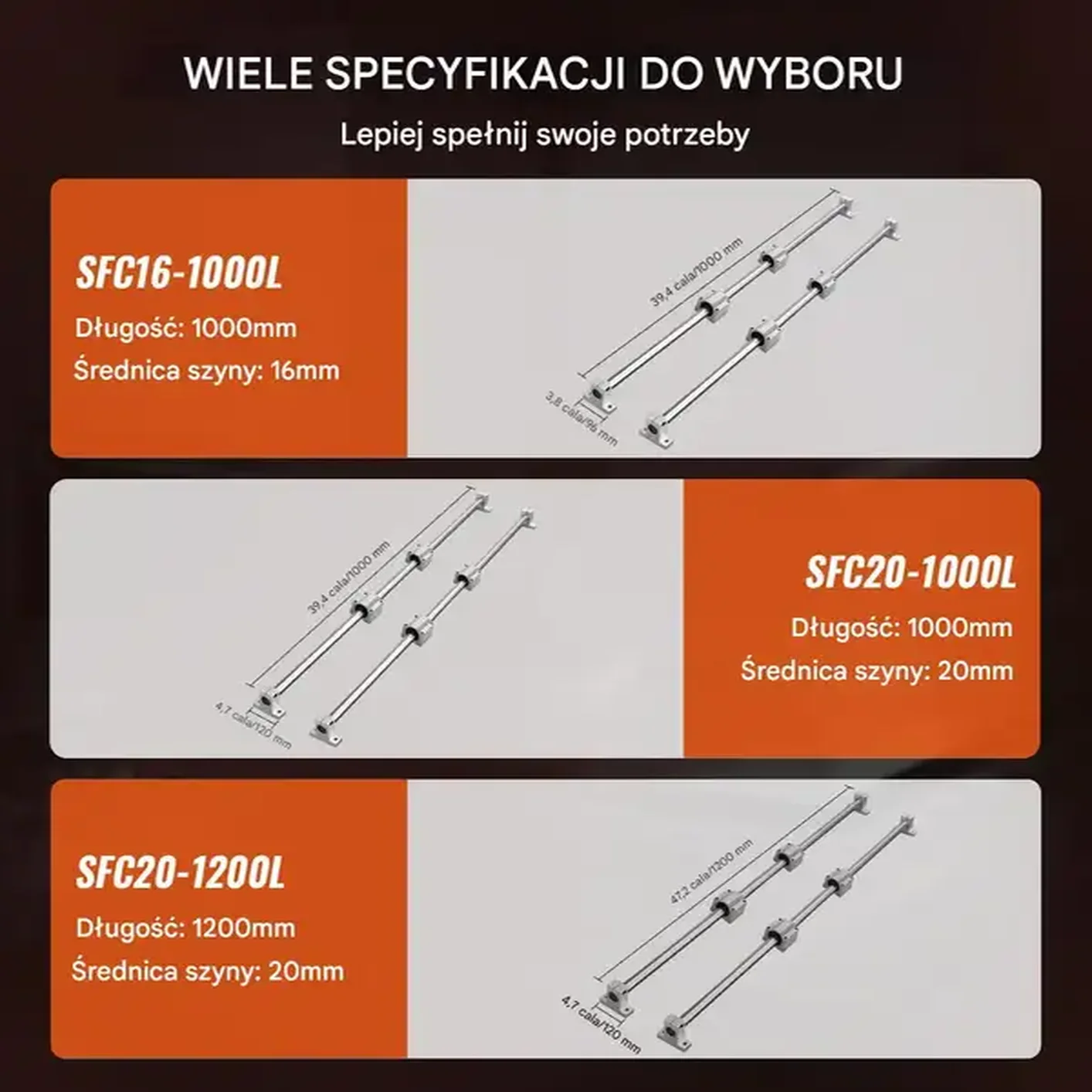 Zestaw prowadnic liniowych Prowadnica liniowa Szyna 2x100 cm - obrazek 2