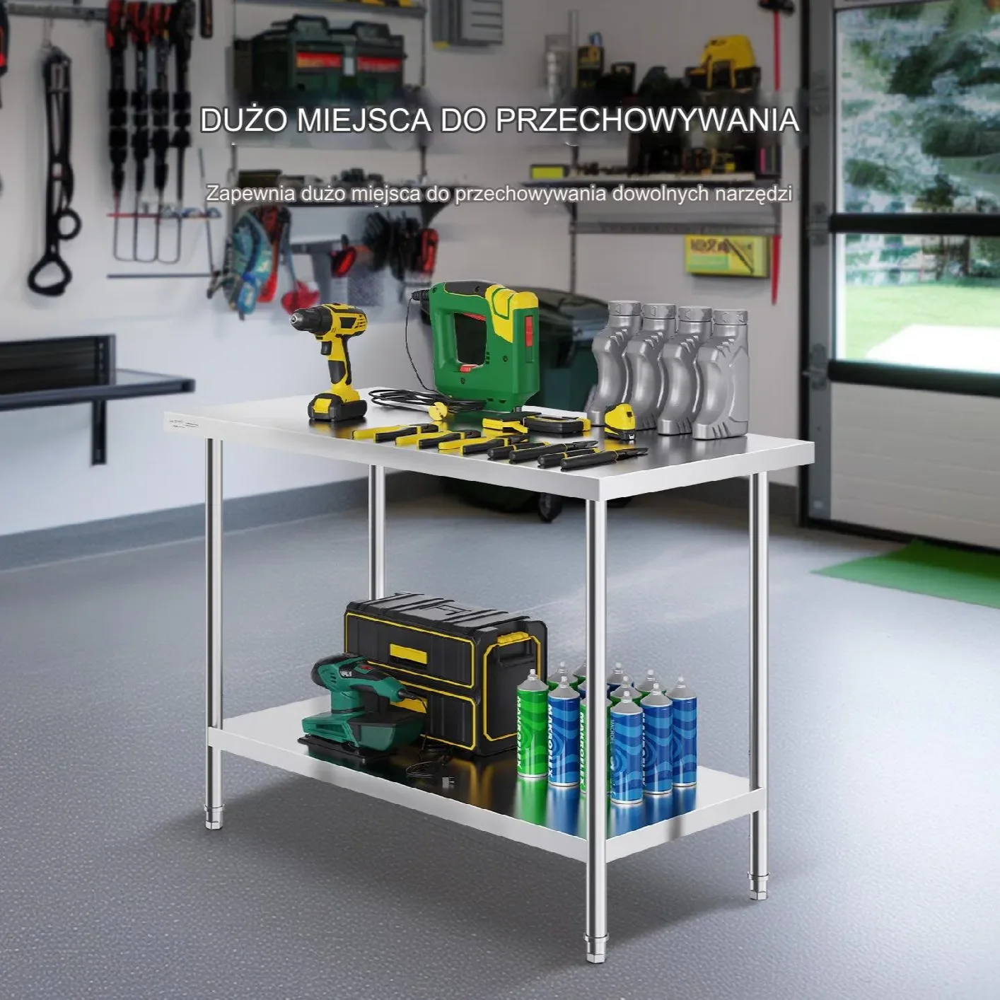 Stół blat roboczy 61x122x86cm stal nierdzewna gastronomia kuchenny - obrazek 2