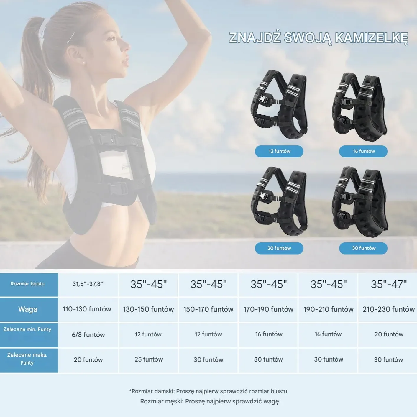 Kamizelka obciążeniowa 7,3kg trening siłowy fitness męska damska crossfit - obrazek 2