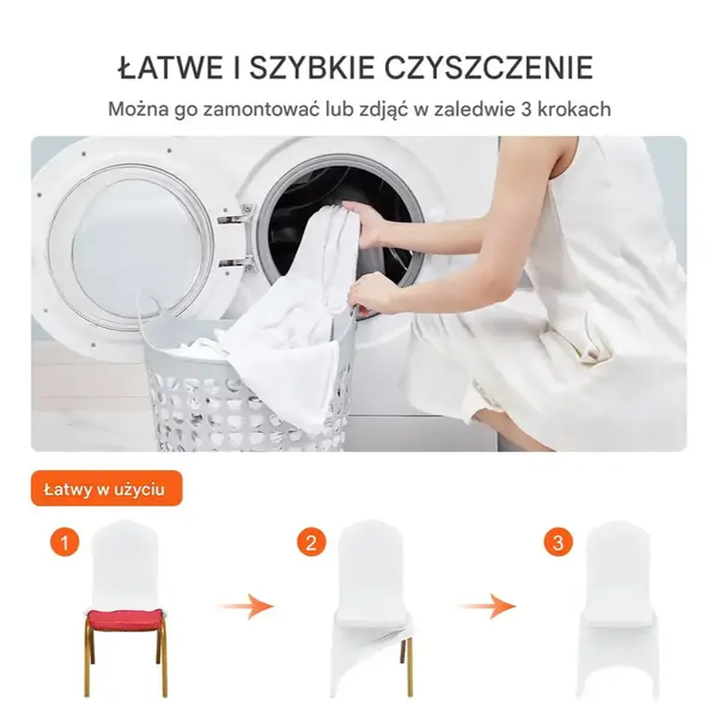 Pokrowce na krzesła 100 szt. elastyczne spandex - do ślubów i bankietów - obrazek 2