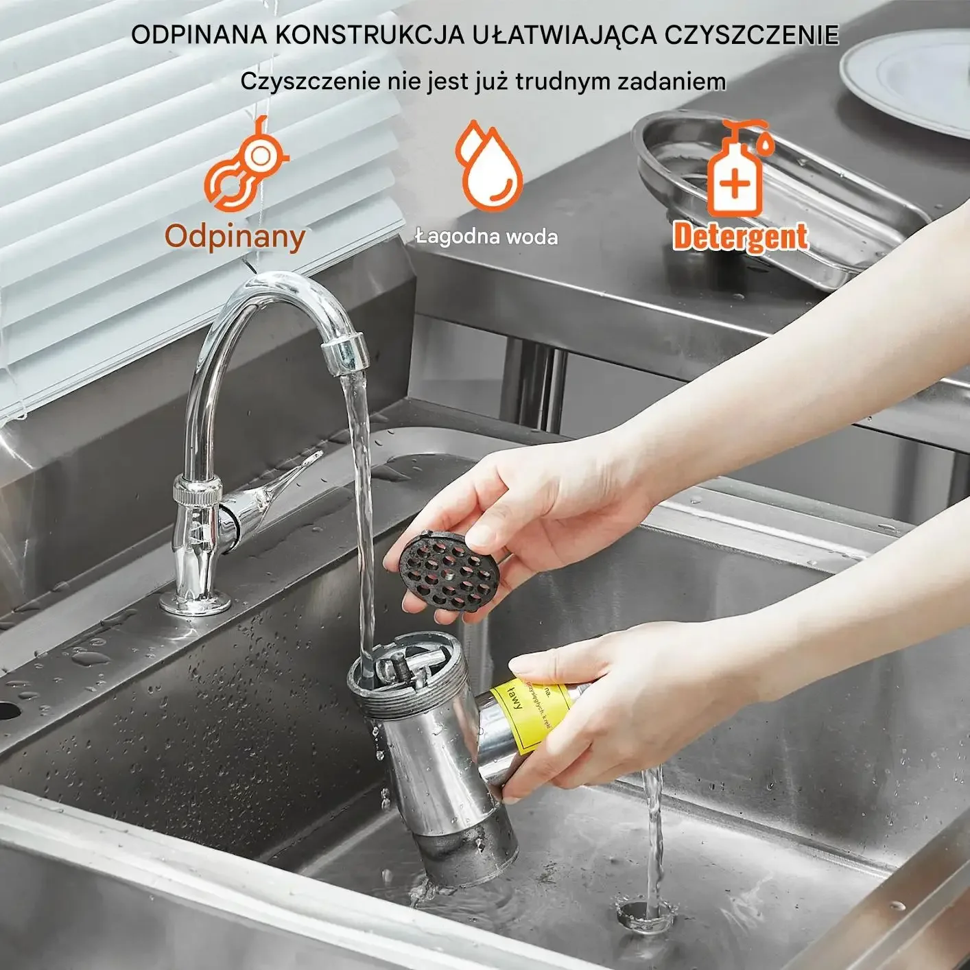 Maszynka do mięsa elektryczna 2,27kg/min 575W stal aluminiowa kiełbasy - obrazek 5