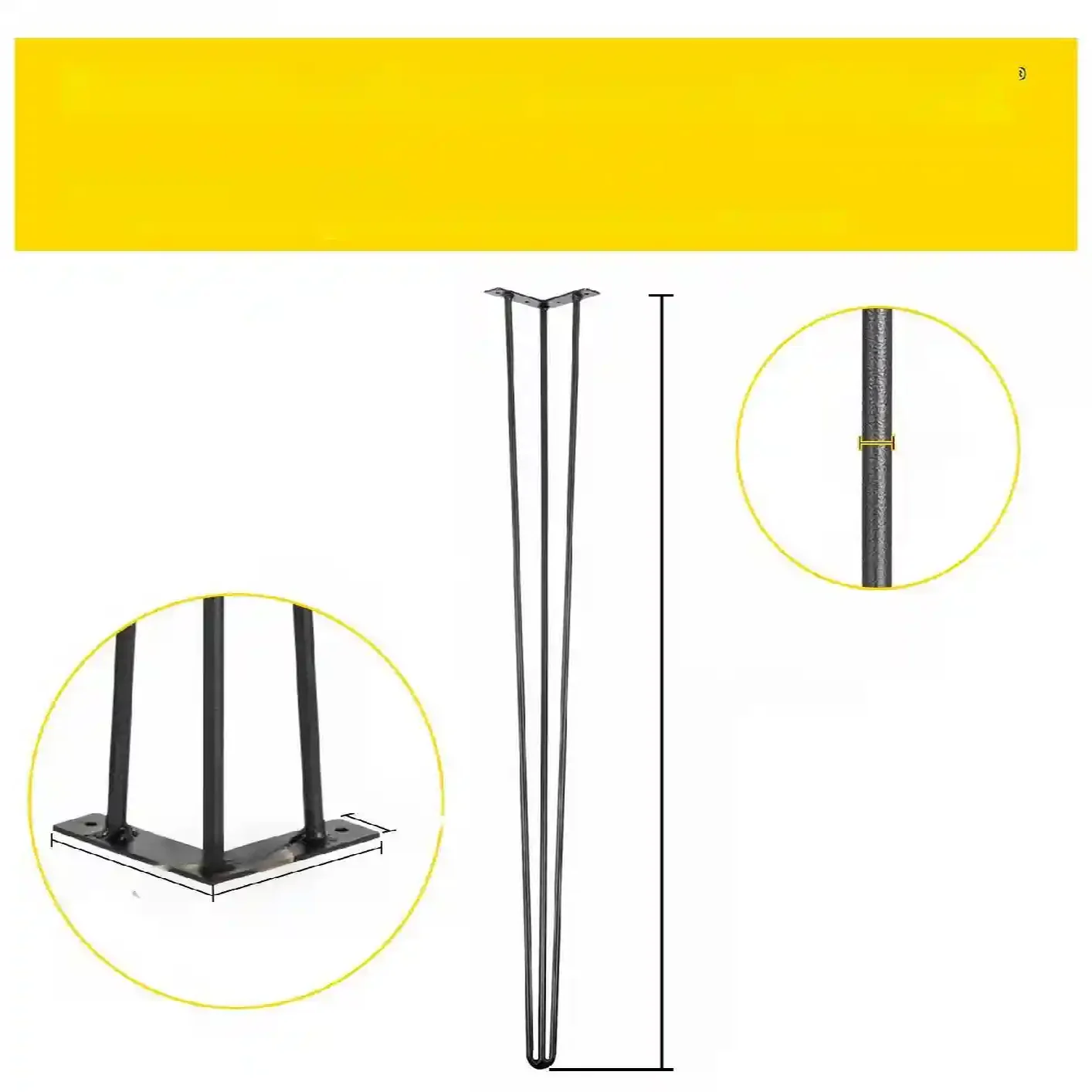 Nogi do stołu lawy biurka stolika metalowe loftowe 4szt. 101,6cm - obrazek 6