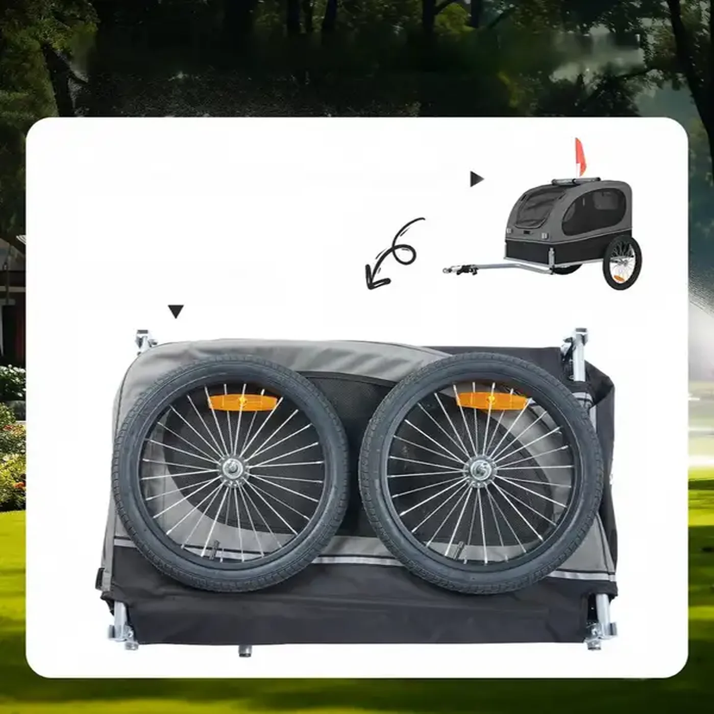 Przyczepka rowerowa dla psa do przewozu transporter do 40 kg - obrazek 3