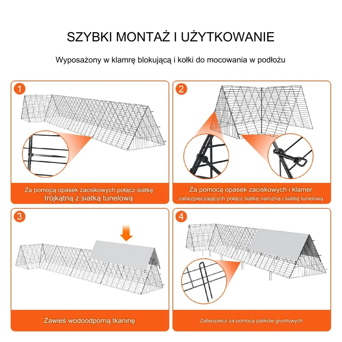 Klatka Tunel Wybieg dla Kurczaków - obrazek 3