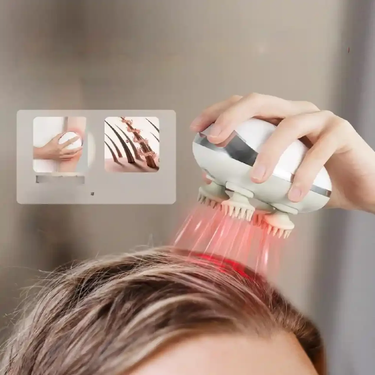 MASAŻER DO SKÓRY GŁOWY STYMULUJĄCY POROST WŁOSÓW