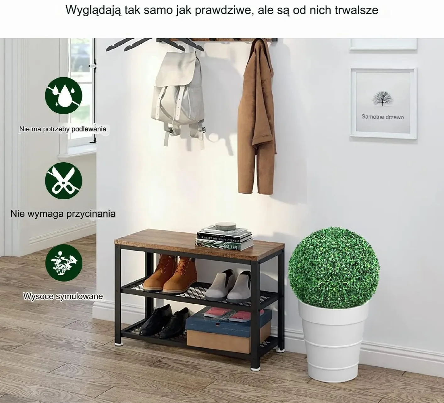 Sztuczna roślina sztuczny bukszpan topiary 2 szt 40 cm - obrazek 6