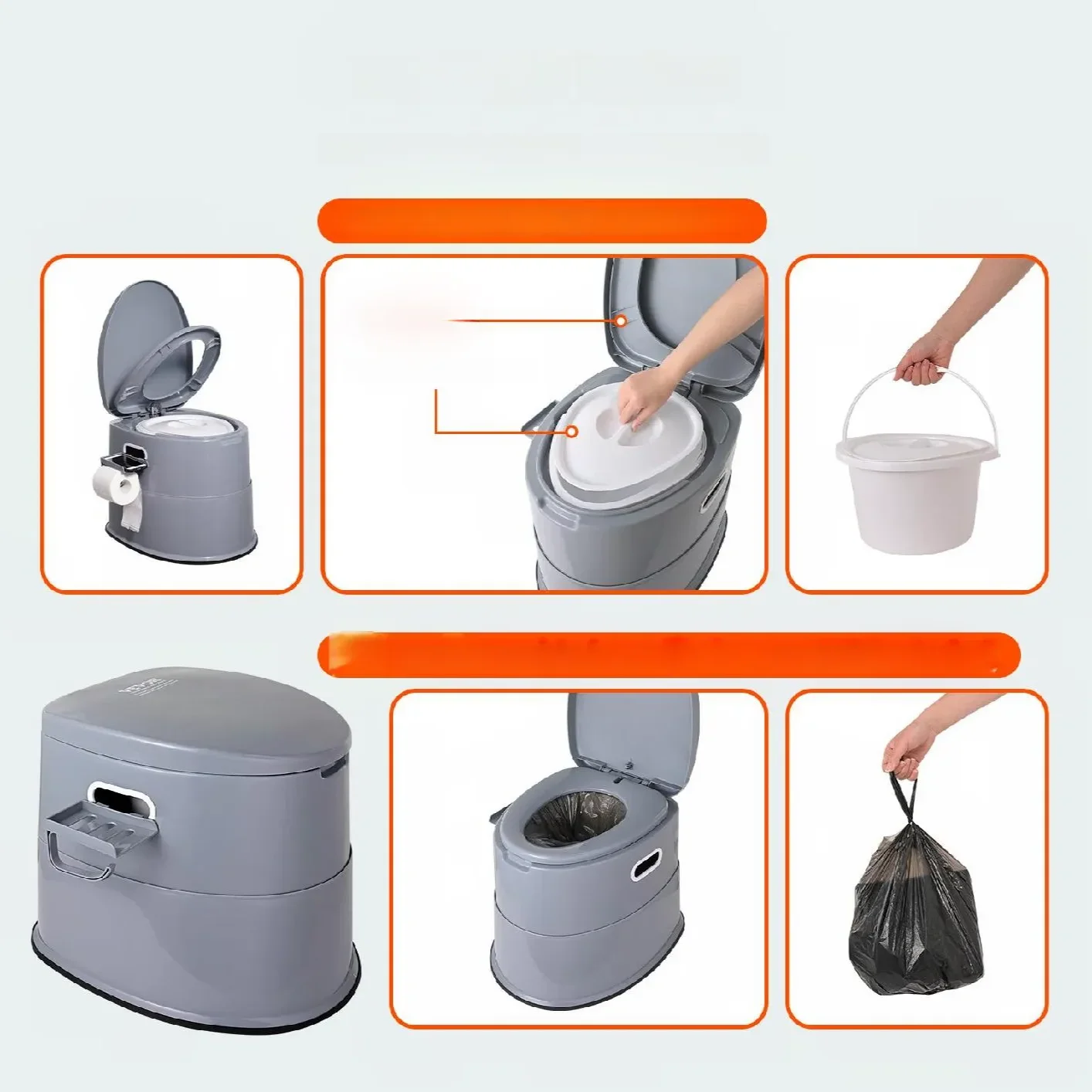 Toaleta turystyczna przenośna kempingowa mobilne WC na działkę i pod namiot - obrazek 3