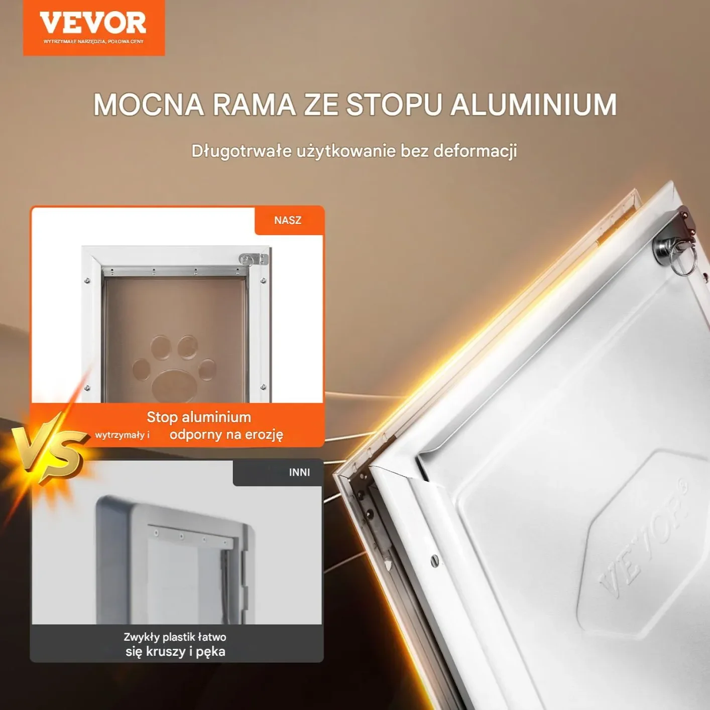 Klapa dla psa do drzwi z zamkiem – aluminiowa rama na magnes mała - obrazek 6