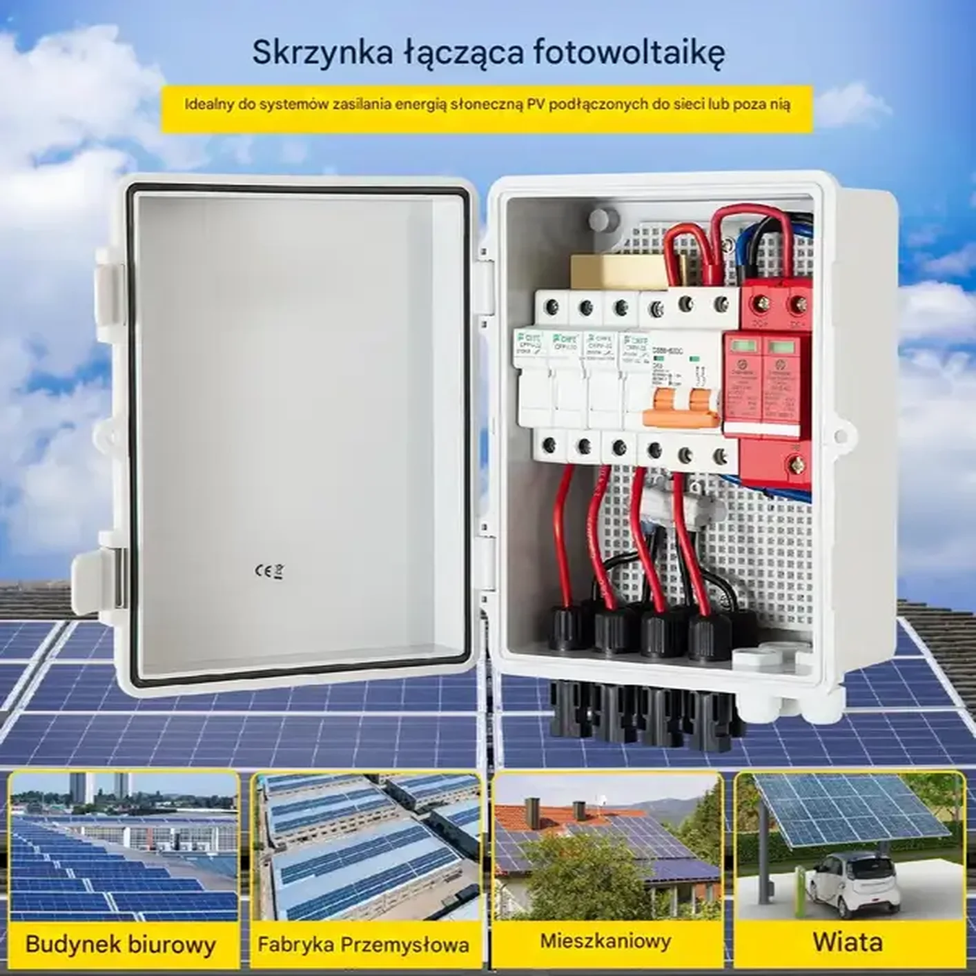 Rozdzielnia skrzynka fotowoltaika obudowa 15 A 500 V 4 obwody