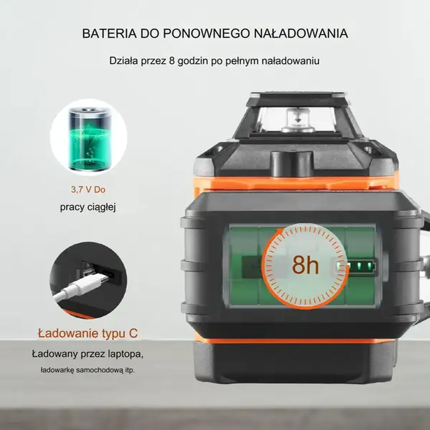 Laser obrotowy krzyżowy niwelator 30m laserowa 12 linii pomiarowych