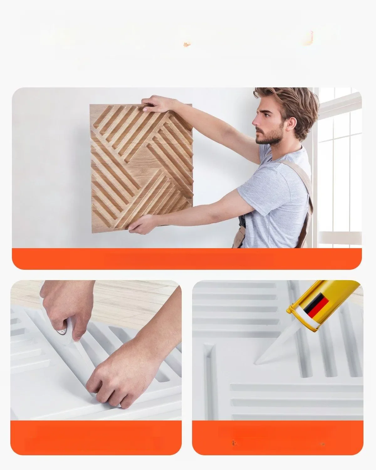 Panele Ścienne 3D - Jasne Listwy 2.97 m² - obrazek 3