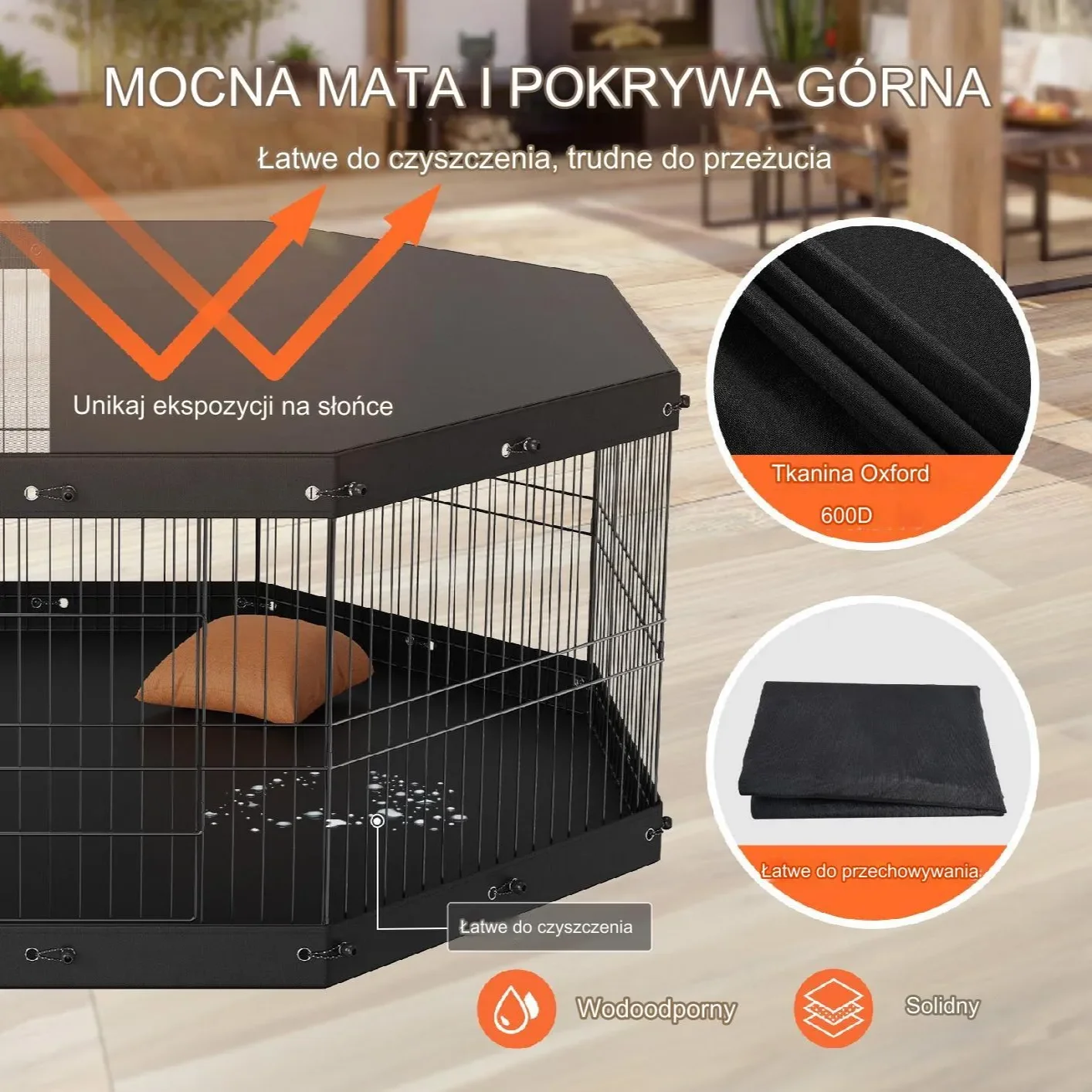 Klatka składana duża dla psa kota królika kojec wybieg dla psów metalowa