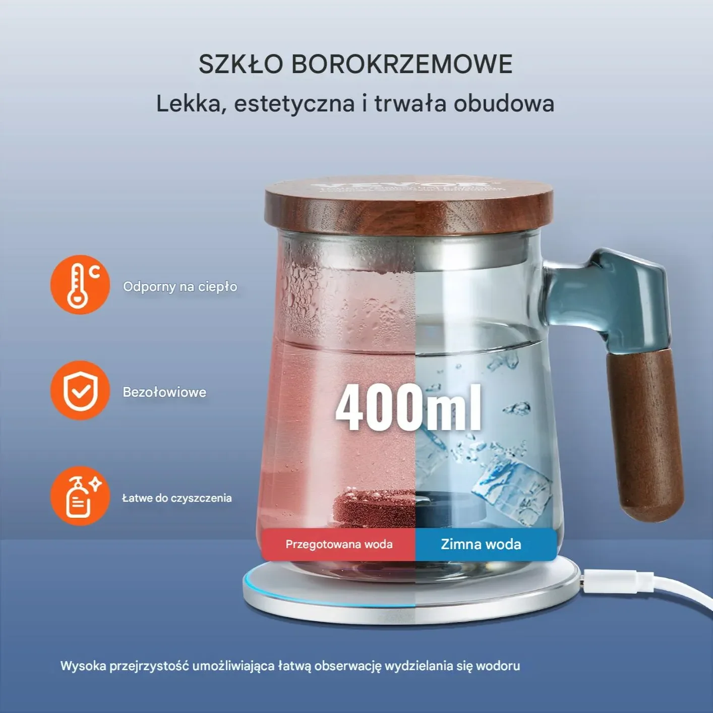 Generator Wody Wodorowej Kubek – 400 ml - obrazek 3