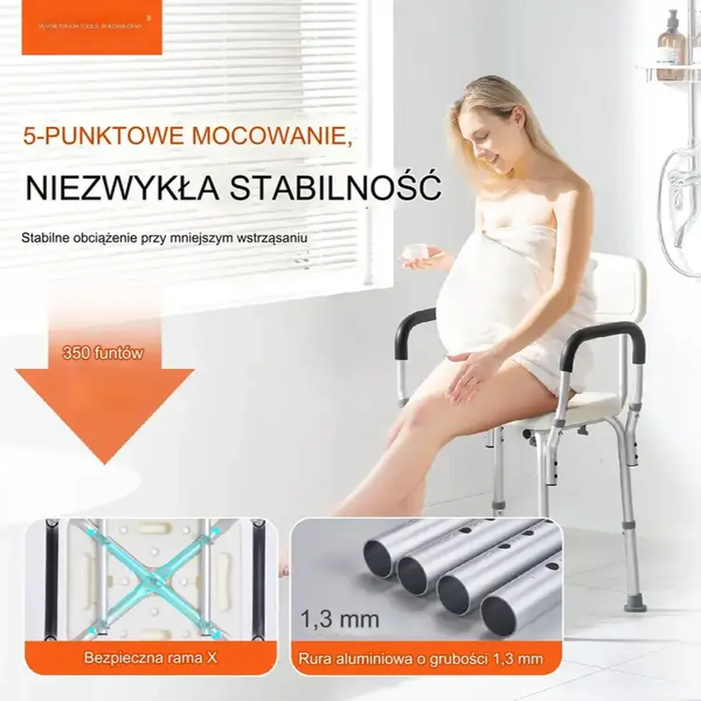 KRZESŁO PRYSZNICOWE TABORET POD PRYSZNIC STOŁEK KRZESEŁKO DO KĄPIELI - obrazek 3