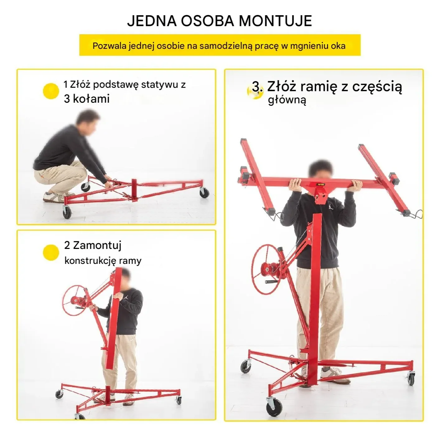 Podnośnik do Płyt Gipsowych 435 cm 68 kg - obrazek 4