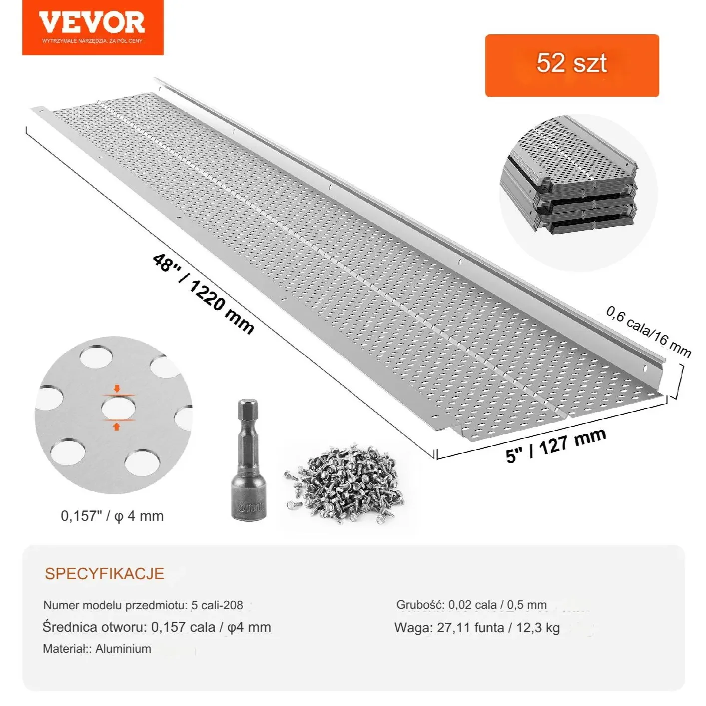 Osłonna Rynny 52 Elementy