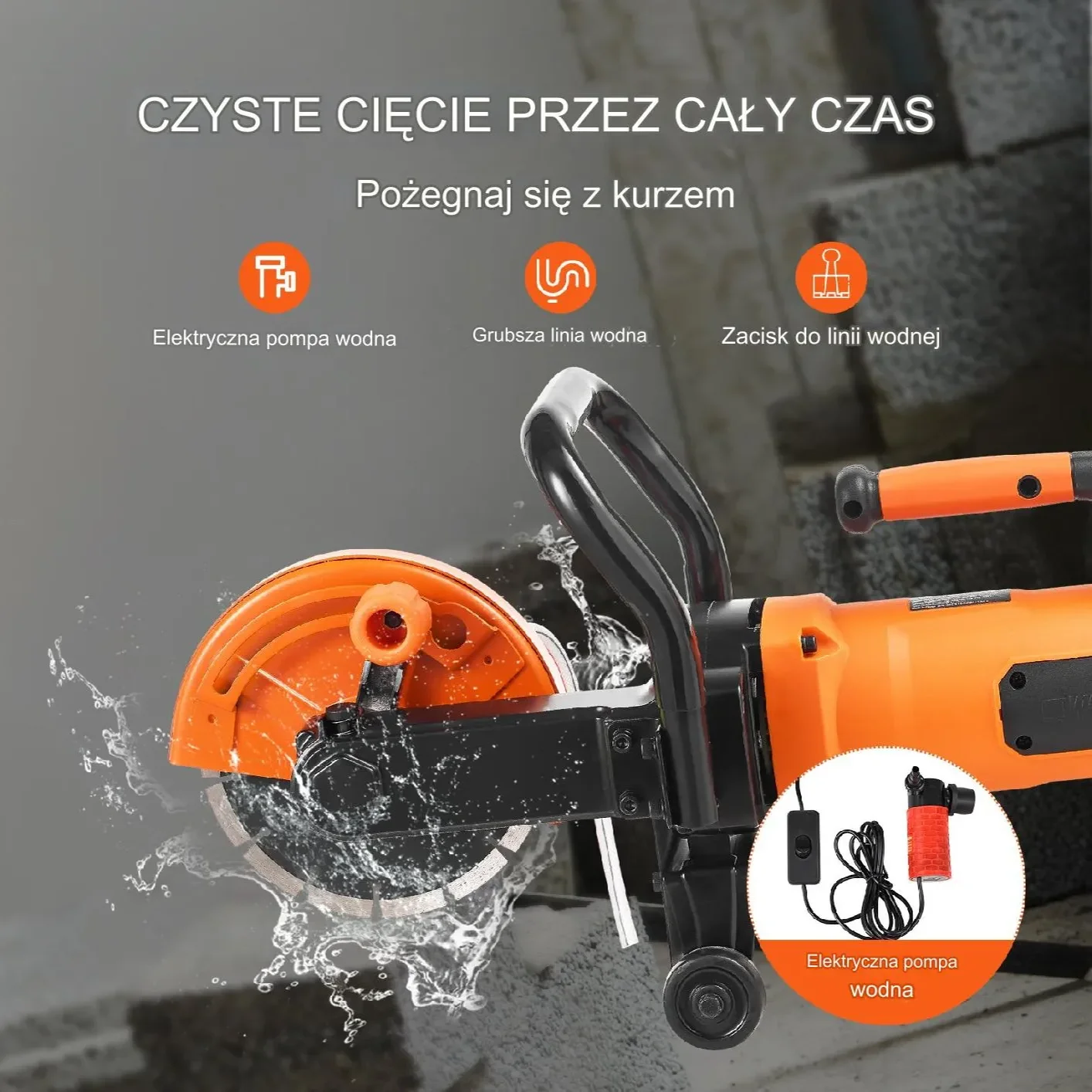 Elektryczna Piła do Cięcia Betonu na Mokro/Sucho - obrazek 3