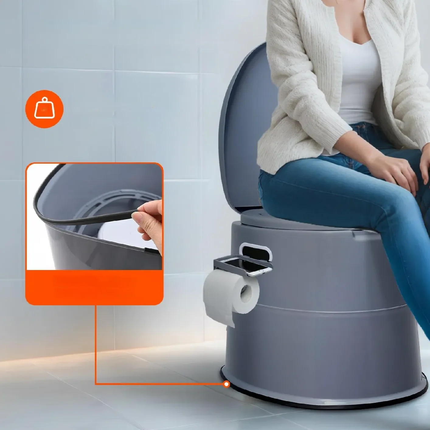 Toaleta turystyczna przenośna kempingowa mobilne WC na działkę i pod namiot - obrazek 6